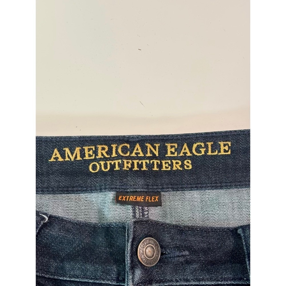 American Eagle Slim Jeans Mens 33x30 Dark Wash Extreme Flex Denim Hipster Casual - Picture 3 of 11
